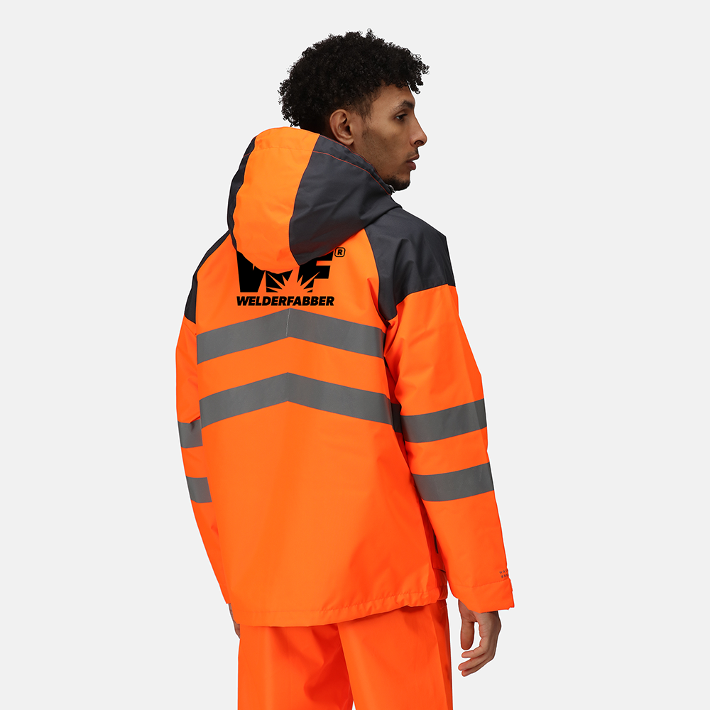 Hi-Vis Waterproof Reflective Hooded Jacket (7-10 day delivery)